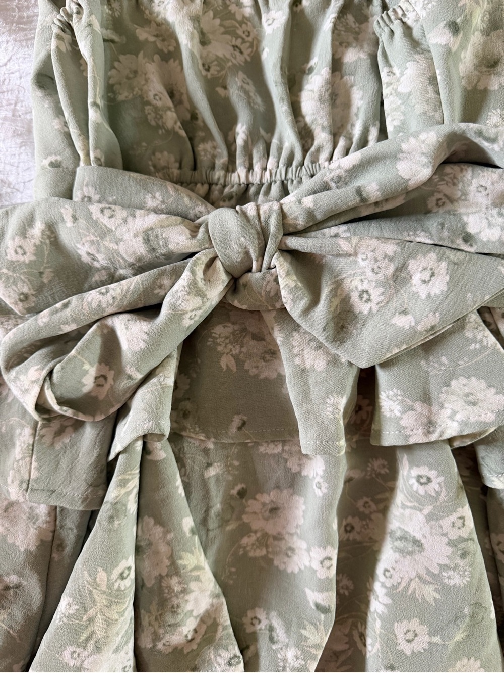 Altar'd State Tara Sage Green Floral Twist Tiered Ruffle ✨Regencycore✨ Mini NWT - Picture 10 of 14